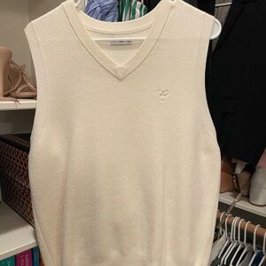 Cream Sleeveless Knit Sweater Vest